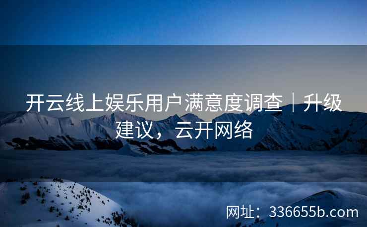 开云线上娱乐用户满意度调查｜升级建议，云开网络